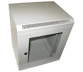 Xtendlan Skriňa 10" 9U 280×350 mm sivá / Nástenný rozvádzač / presklené dvere