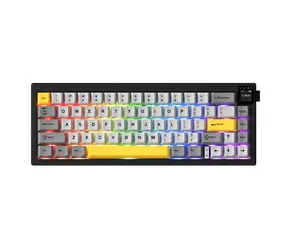 Ajazz AK650 Dream Weaver čierno-šedo-žltá / Herná klávesnica / mechanická / RGB / displej / 65%