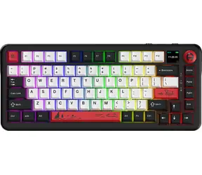 Ajazz AK820 MAX PLUS čierno-šedá / Klávesnica / mechanická / Hot-swap / BT / 2.4 GHz / displej