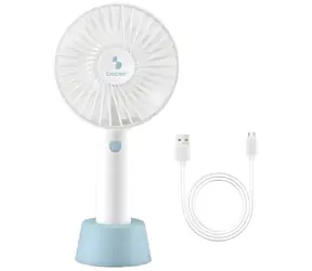 Beper P206VEN401 bielo-modrý / Ručný ventilátor / dobíjací / 3 rýchlosti / USB
