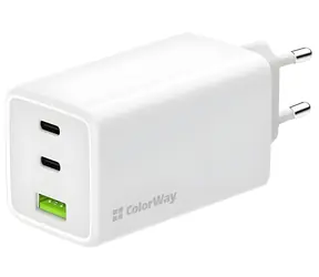 Colorway GaN 100W biela / Sieťová nabíjačka / 2x USB-C / 1x USB-A / PD / PPS