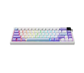 Ajazz AK650 Dream Weaver fialovo-bielo-modrá / Herná klávesnica / mechanická / RGB / 65% / drôtová