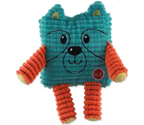 DOG FANTASY Hračka Cuties Štvorcové zvieratko petrolejovo zelená / Plyšová / 12,5 cm