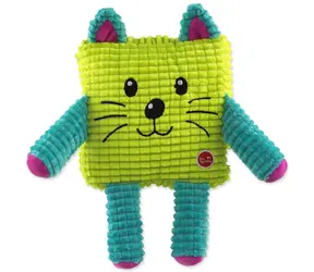 DOG FANTASY Hračka Cuties štvorcové zvieratko žltá / Plyšová / 17,5 cm