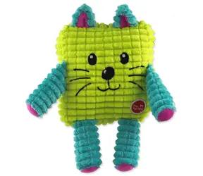 DOG FANTASY Hračka Cuties Štvorcové zvieratko žltá / Plyšová / 12,5 cm