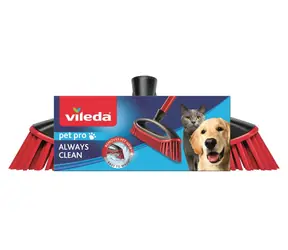 Vileda Pet Pro ALWAYS CLEAN červená / Zmeták / pre mačky a psy / technopolymér