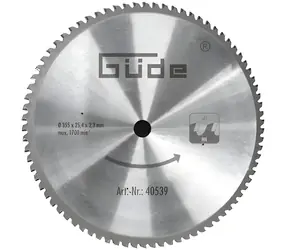 Güde 40539 / Pílový kotúč / 355 x 25,4 mm / 72 zubov SK plátky / max. 1700 min-1