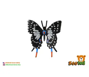 ZOOTED Figúrka Motýľ tropický vidlochvost čierno-šedivý / Plast / 6 cm / 3+