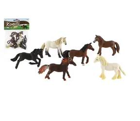 TEDDIES Kone / 6 ks / plast / 6-7 cm / od 3 rokov