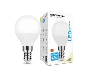 Modee LED žiarovka Mini Globe E14 4,9W / Žiarovka / náhrada za 40W / studená biela 4000K / 470 lm