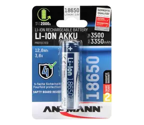 Ansmann 1307-0001 / Dobíjacie batérie / 18650 / Li- ION / 3,6 V / 3500 mAh