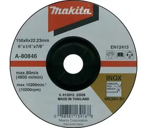 Makita Brúsny kotúč na nerezovú oceľ / Brúsny kotúč / 150x22,2 mm / hrúbka 6 mm