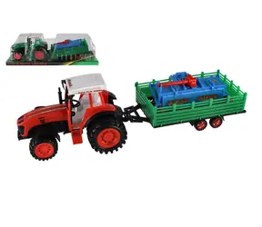TEDDIES Traktor s vlekom s rotavátorom / Zotrvačníkový pohon / 52 cm / Plast / 2 farby / od 3 rokov