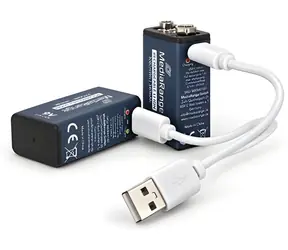 MediaRange nabíjací USB-C Li ION batéria E-Block / 340mAh / 9V / 2ks