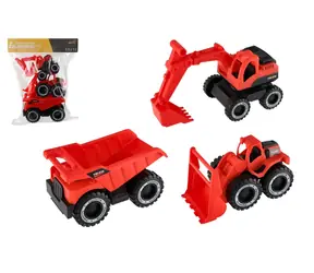TEDDIES Stavebné autá 3 ks / Na voľný chod / Plast / 15-19 cm / od 3 rokov