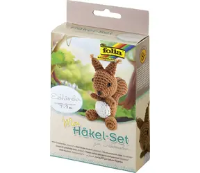 FOLIA 23909 Sada na háčkovanie Veverička mini / Kreatívna sada / od 8 rokov / cca 12-14 cm
