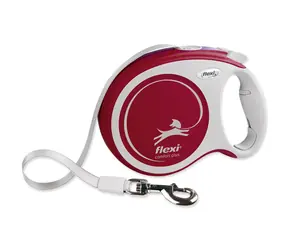 FLEXI Vodítko Comfort PLUS páska červená / veľkosť L / 8 m / do 50 kg