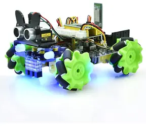KEYESTUDIO Robotické auto 4WD Mecanum pre Pico / Stavebnice / Mecanum kolesa / Bluetooth / IR diaľkové ovládanie