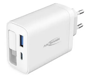 Ansmann Home Charger 230PD biela / Nabíjací adaptér / 1x USB-C + 1x USB-A / 30 W / s káblom USB-C / PD / QC