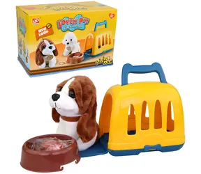 Plyšový psík s prenosným boxom a doplnkami / Herný set / plyš, plast / od 3 rokov