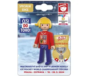 EFKO Igráček Fanynka MS v hokeji 2024 červený dres / Výška 7,5 cm / od 3 rokov