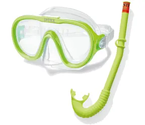 INTEX Wave Rider zelená / Sada šnorchlovacích okuliarov a šnorchlu / Polykarbonátové šošovky / UV ochrana / od 8 rokov