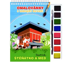 AKIM Omaľovánky Šteniatko a med / S vodovými farbami a štetcom / od 3 rokov