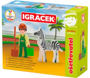 EFKO Igráček Ošetrovateľ / Figúrka so zebrou / plast / od 3 rokov