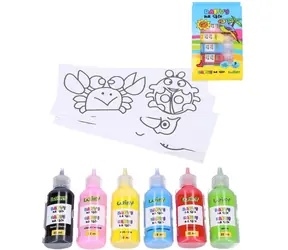 WIKY Farby na sklo s kontúrou a šablónami / Výtvarná sada / 6x 22 ml / od 3 rokov