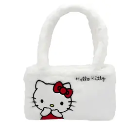 EP LINE Taška Hello Kitty biela / Plyšová / Zips / 26 x 17 cm