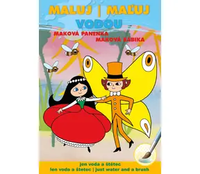AKIM Omaľovánka Maková bábika / Maľuj vodou podľa bodiek / A5 / 8 obrázkov na vykreslenie