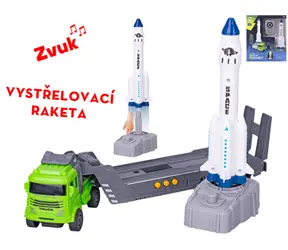 Auto nákladné s vystreľovacou raketou / Auto / Zotrvačník / 30 cm / Zvuk / od 3 rokov