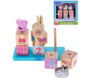 PEPPA PIG Navliekacie kocky / Drevo / 9 dielikov / od 18 mesiacov