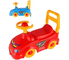 Odrážadlo auto s klaksónom a opierkou chrbta / 2 farby: červená, modrá / Nosnosť 20 kg / Batoľatá