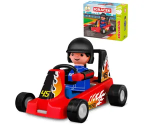 EFKO Igráček Pretekár červená motokára / Figúrka s motokárou / plast / od 3 rokov