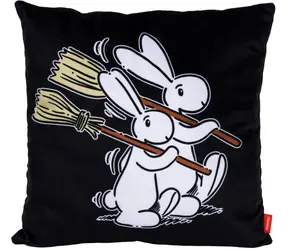MORAVSKÁ ÚSTREDŇA Vankúš Bob a Bobek Práca čierny / 30x30 cm / 100% polyester / od narodenia