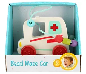 BAM BAM Auto sanitka s motorickým labyrintom / Zotrvačník / Korálky / od 18 mesiacov