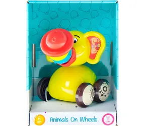BAM BAM Hrkálka Baby Slon na kolieskach / 11 cm / plast / od 6 mesiacov