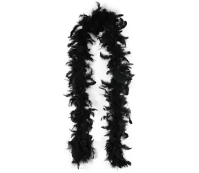 Karnevalové boa čierne / Doplnok ku kostýmu / perie / 200 cm