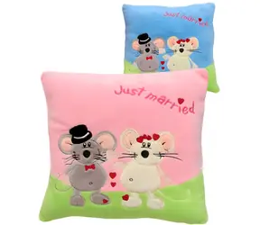 Plyšový vankúšik myšky Just Married 25x25 cm / Vankúš / Plyš / 2 farby