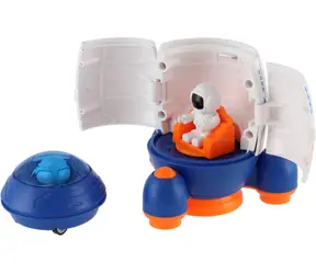 Raketoplán s kozmonautom na zotrvačník 2v1 / Hračka / otočenie 360° / 2 farby / 9 x 11 cm