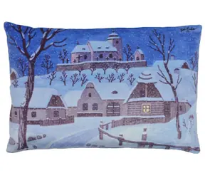 MORAVSKÁ ÚSTREDŇA Vankúš Josef Lada Tichá noc / 45 x 30 cm / mikrovelúr