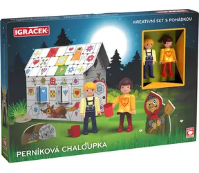 EFKO Igráček Kreatívna sada Perníková chalúpka / 2 figúrky + skladačka z kartónu / od 4 rokov / výroba ČR