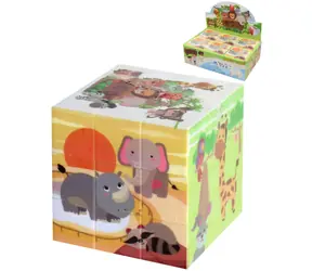 Kocka hlavolam zvieratká ZOO / Hlavolam / 6 obrázkov / 5,5 cm / plast