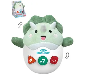 WIKY Plyšový hojdací dinosaurus Roly Poly / Hojdacia hračka / Svetlo a zvuk / 20 cm / od 6 mesiacov
