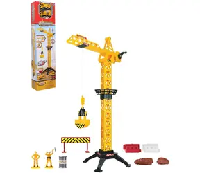 WIKY Žeriav stavebné manuálne ovládanie / 57 cm / Set s 2 autami a doplnkami / od 3 rokov