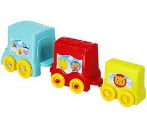 BAM BAM Baby vláčik / s 2 vagónmi / vzdelávací / od 6 mesiacov