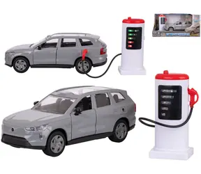 KIDS GLOBE Auto Volvo EX90 sivé / s dobíjacou stanicou / na spätný chod / svetlo a zvuk / 13,5 cm