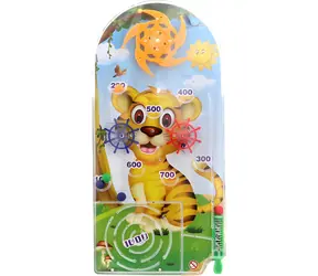 Orion Hlavolam Pinball Tivoli / 2v1 s bludiskom / Plast / 18 x 36 cm / žirafa, lev, opice, tiger / od 3 rokov