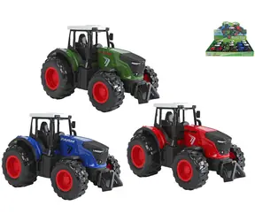 KIDS GLOBE Traktor na spätný chod / Kov + plast / 12 cm / 3 farby / od 3 rokov